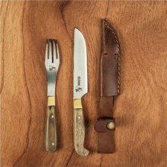 Juego Cuchillo y tenedor 24 cm (Opc. Logo, frase o nombre) - Komuk Argentina