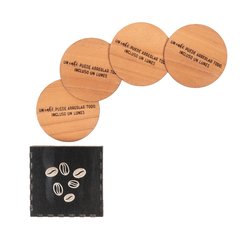 Kit de 4 posavasos en caja (Opc. Logo, frase o nombre) - comprar online