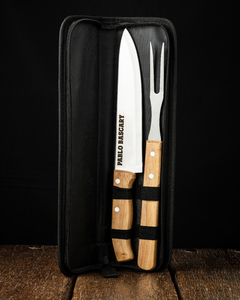 Cuchillo y tenedor en estuche (Opc. Logo, frase o nombre) en internet
