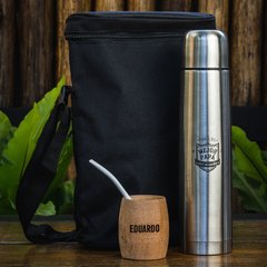 Combo Matero c/mate de algarrobo (Opc. Logo, frase o nombre) - Komuk Argentina
