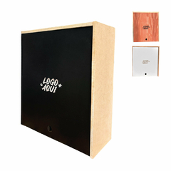 Caja de MDF para tres botellas - Tapa MDF enchapado
