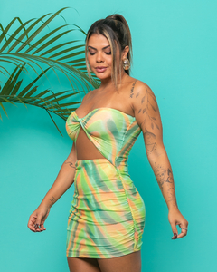 Vestido Tule Com Top Abstract