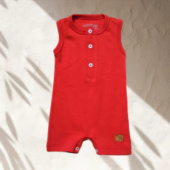 Macacão Curto para Bebê com abertura frontal Romper Regata - 4158 na internet