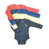 Kit 4 Body Bebê Manga Longa Básico Malha Suedine 100% Algodão Bordado - 4041