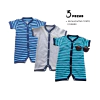 Kit Macacão Menino Manga Curta com Fechamento com Botões Romper Fashionista - 3000 - comprar online