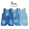 Macacão Regata Curto Bebê e Infantil kit 3 PÇS Jeans - 3024