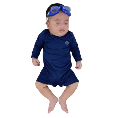 Macacão Curto Bebê Manga Longa Proteção Solar Uv50+ Praia Piscina - 4159 - loja online