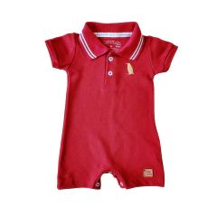 Macacão Curto Bebê Menino Romper com um lindo Bordado Luxo - 3012 - Patrulha Street - Moda Bebê e Infantil