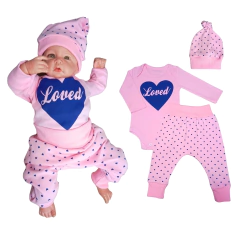 Conjunto de Bebê com 3 Peças Body Calça e Touca - 9033 - loja online