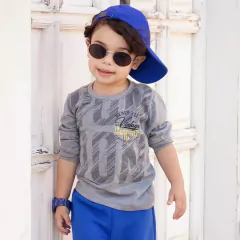3 Camisetas Manga Longa Blusas Infantis Menino Roupa de Criança - 6050 - loja online
