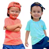 Camiseta Infantil 1 ao 3 Básica Manga Curta com Bordado - 6046
