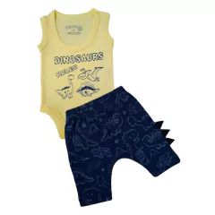 Kit Roupa De Bebê com 6 Peças Body Dinossauros E Shorts com escamas - 9029 - loja online