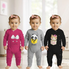Kit 3 Peças Macacão Pijama Roupa de Bebê Enxoval Maternidade - 9016F na internet