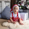 Conjunto Jardineira + Camiseta Infantil Branca Natal - 9011