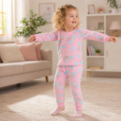 Pijama Infantil Fleece Conjunto Peluciado de Inverno Quentinho Brilha no Escuro - 9110 - loja online
