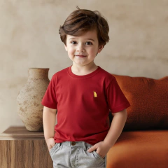 Camiseta Infantil 1 ao 3 Básica Manga Curta com Bordado - 6046 - loja online