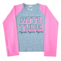 Camiseta Manga Longa Menina Blusa Infantil Strass Criança - 6056 na internet