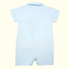 Imagem do Macacão Curto Bebê e Infantil Jeans Romper com Bordado Fashionista - 3001