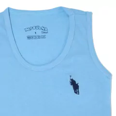 Regata Infantil Básica Lisa com Bordado Tecido Algodão 4 a 8 Anos - 6049 - comprar online