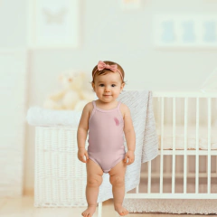 Body Bebê Regata Feminino em Suedine com Bordado - 4089