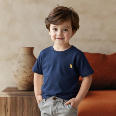 Camiseta Infantil 1 ao 3 Básica Manga Curta com Bordado - 6046 - comprar online
