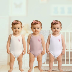 Body Bebê Regata Feminino em Suedine com Bordado - 4089 - comprar online