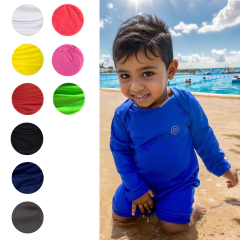 Macacão Curto Bebê Manga Longa Proteção Solar Uv50+ Praia Piscina - 4159