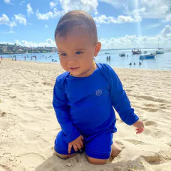 Imagem do Macacão Curto Bebê Manga Longa Proteção Solar Uv50+ Praia Piscina - 4159