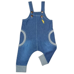 Jardineira Macacão Jeans Longa com Bolsos Bebê e Infantil - 2000 - Patrulha Street - Moda Bebê e Infantil