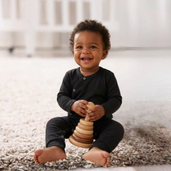 Macacão Bebê Menino Menina Manga Longa Pijama Malha com Botões - 7091B - comprar online