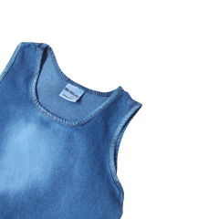 Macacão Jeans Regata Curto Bebê e Infantil kit 3 PÇS Jeans - 3024 na internet