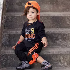 3 Camisetas Manga Longa Blusas Infantis Menino Roupa de Criança - 6050 - Patrulha Street - Moda Bebê e Infantil