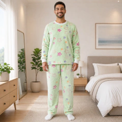 Pijama Adulto e Infantil Fleece Longo Quentinho Peludinho Inverno Brilha no escuro