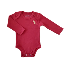 Kit 4 Body Bebê Manga Longa Básico Malha Suedine 100% Algodão Bordado - 4041