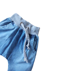 Calça Jeans Bebê e Infantil Menino Menina com Bolsos e Punho - 8036