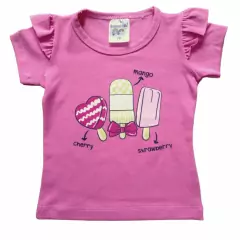 ​Conjunto Menina com 2 peças Blusinha Estampada e Short - 9025 - loja online