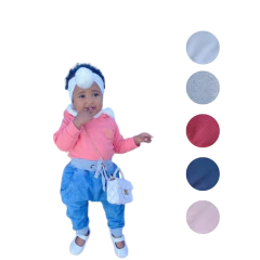 Kit 2 Peças Sendo Body Suedine com Capuz Peluciado e Calça Jeans Estilizada - 9019 - comprar online