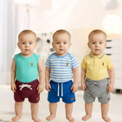 Kit 6 Peças Body Bebê + Shorts Saída Maternidade Enxoval - 9027 na internet