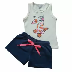 ​Conjunto Menina com 2 peças Blusinha Estampada e Short - 9025 - Patrulha Street - Moda Bebê e Infantil