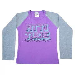 Camiseta Manga Longa Menina Blusa Infantil Strass Criança - 6056 na internet
