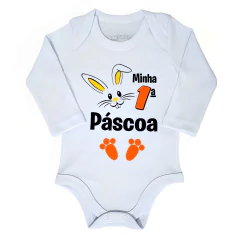 Body Bebê Páscoa Coelho Temático Mesversário Menino Menina - 4192 - loja online