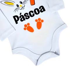 Body Bebê Páscoa Coelho Temático Mesversário Menino Menina - 4192