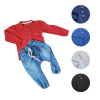 Conjunto 2 peças Camisa Infantil com Botões Manga Longa e Calça Jeans - 9036