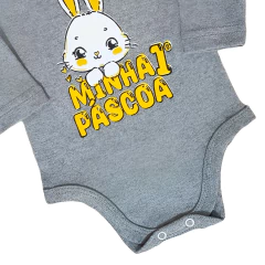 Body Bebê Páscoa Coelho Temático Mesversário Menino Menina - 4192 - Patrulha Street - Moda Bebê e Infantil