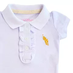 Body Branco Gola Polo com Babado Roupa Bebê Menina Saída Maternidade Batizado - 4193 na internet