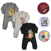 KIT Pijamas de Bebê com 3 Macacão Suedine Maga Longa - 9016