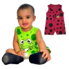 Kit Macacão Curto Bebê Romper Masculino e Feminino Estampado - 3014