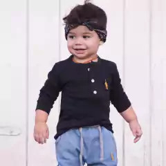 Kit 2 Peças Camiseta Manga Longa com Botões e Calça Jeans Saruel - 9015 - comprar online