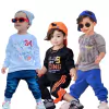 3 Camisetas Manga Longa Blusas Infantis Menino Roupa de Criança - 6050