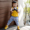 Calça jeans de Bebê e Infantil Básica Lavagem Clara com Bolsos - 8035
